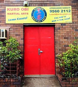 The entrance to Kuro Obi Martial Arts Dojo